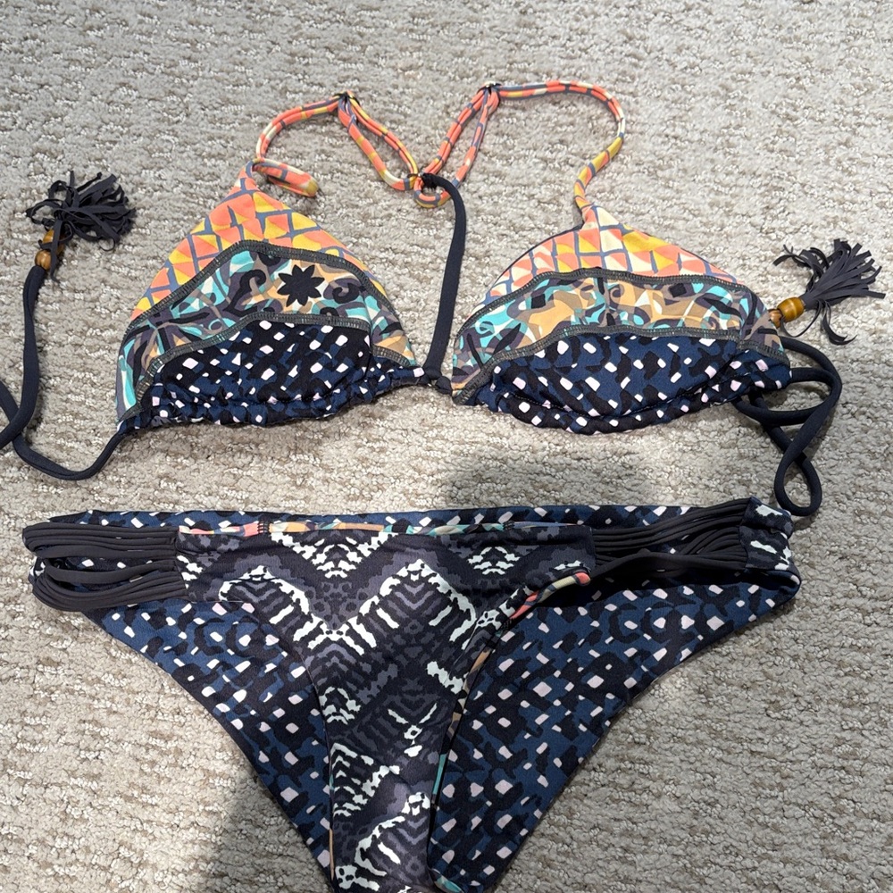 Colorful Patterned Bikini Set
